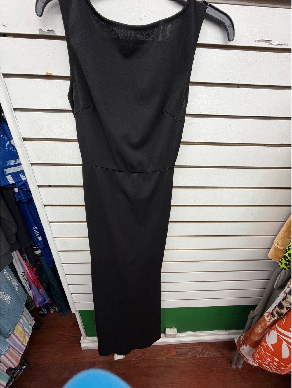 Black Sleeveless Tie Back Ruffle Detail Midi Dress Size Medium